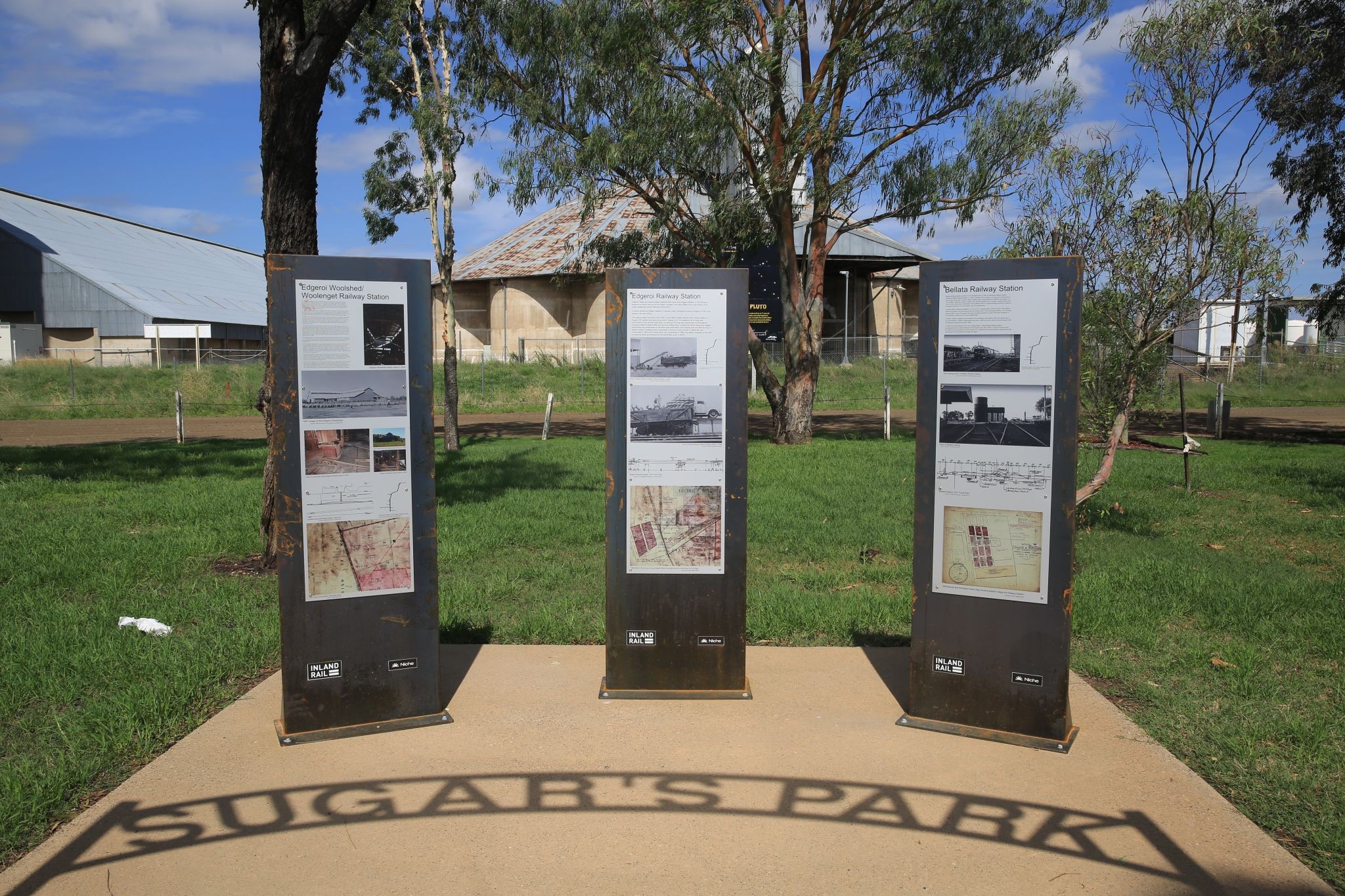 Interpretive signage commemorating Bellata Station