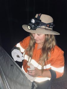 Ecologist Kayla McGregor during a bat survey