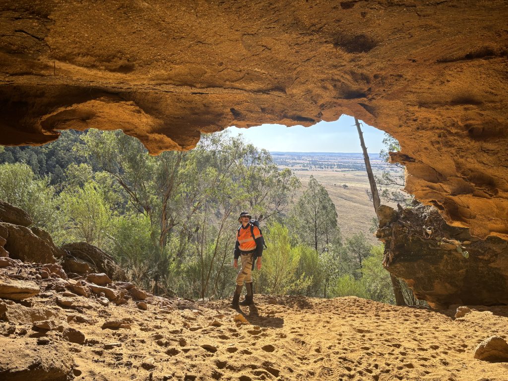 Ecologist Gavin Thomas in the field conducting bird and bat studies